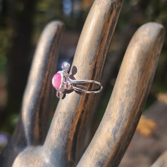 Star ruby & garnet sterling ring sz6.5 - Picture 9 of 10